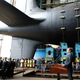 Russian President Dmitry Medvedev, second right, speaks at a launching ceremony of the Severodvinsk, 2010. Note shrouded propeller.